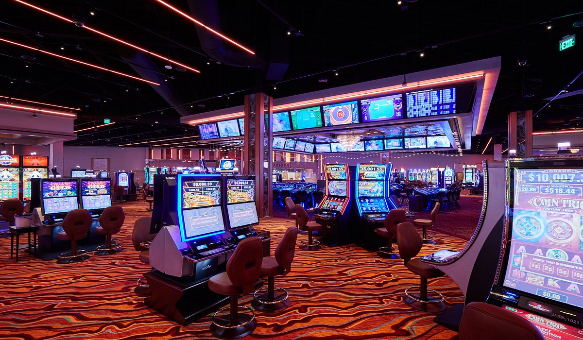 Vibrant casino floor with slot machines
